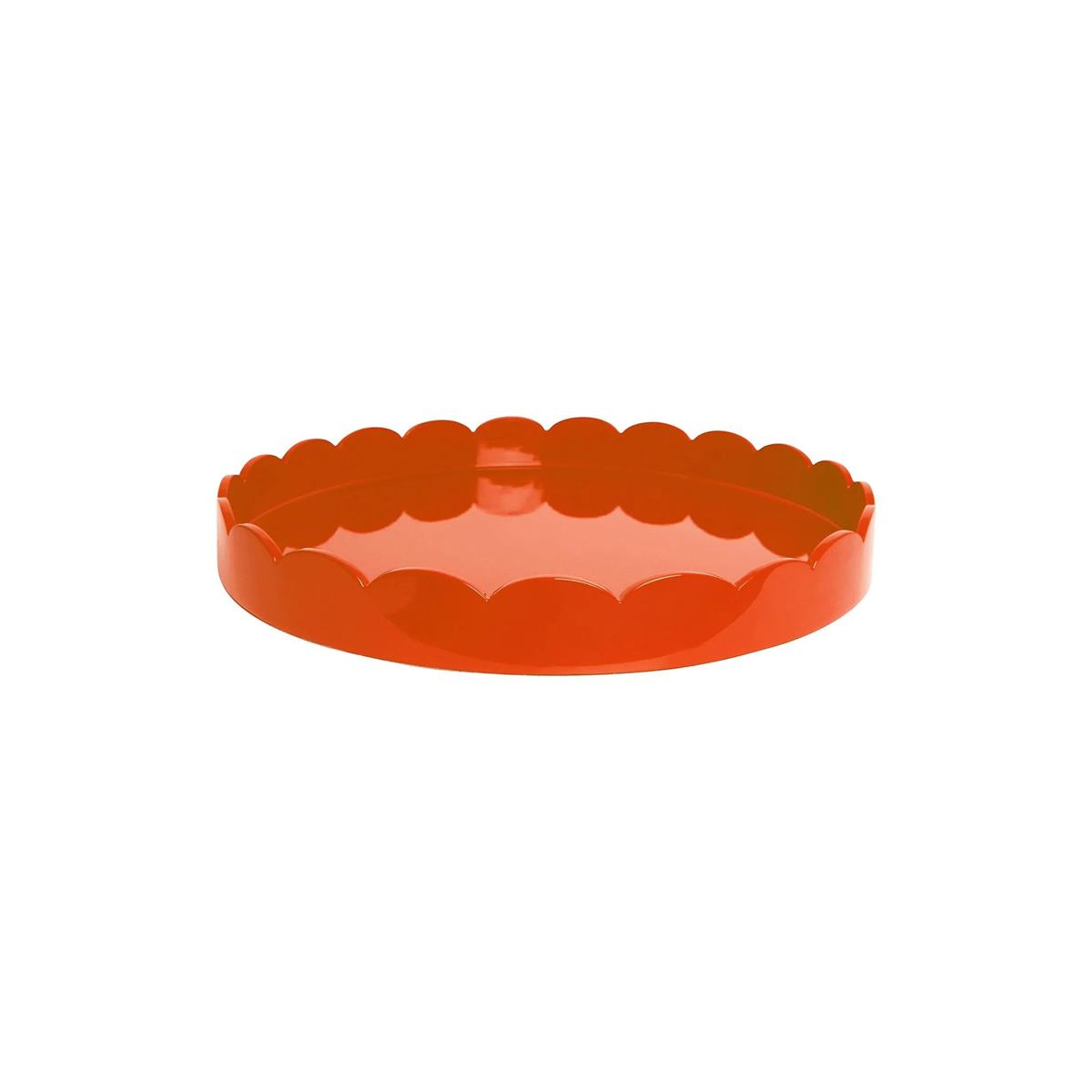 Addison Ross London Orange Round Large Lacquered Scallop Tray