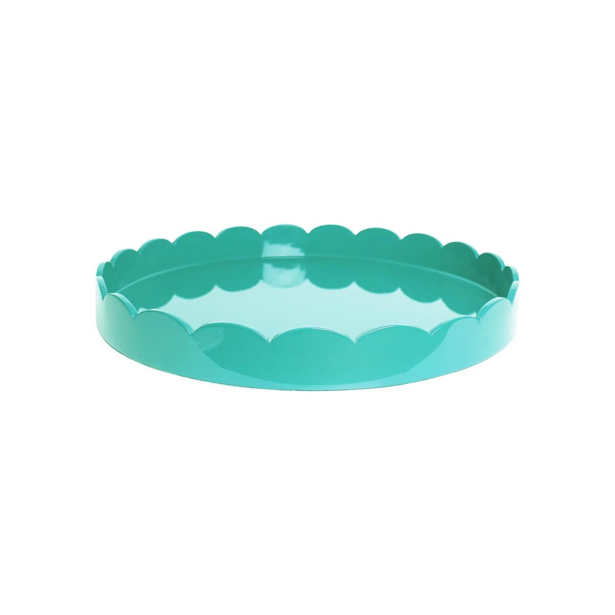 Addison Ross London Turquoise Round Medium Lacquered Scallop Tray