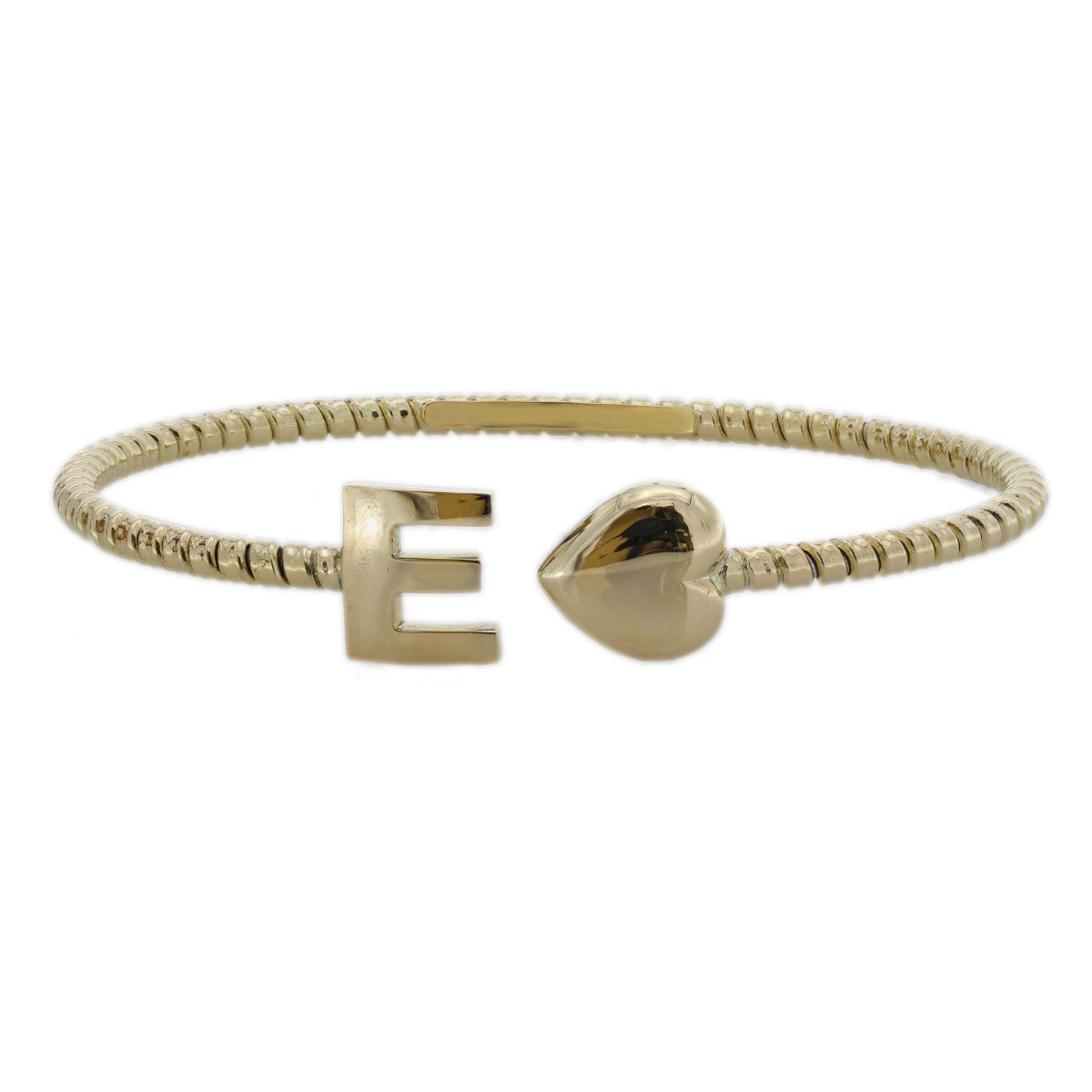 London Collection 18k "E" and Heart Cuff Bracelet