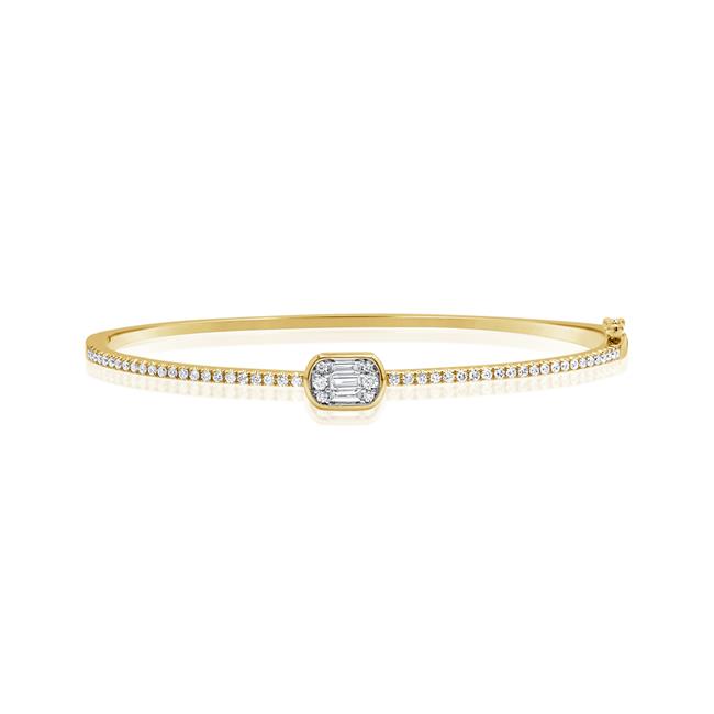 London Collection 14k Yellow Gold Mixed Diamond Bracelet