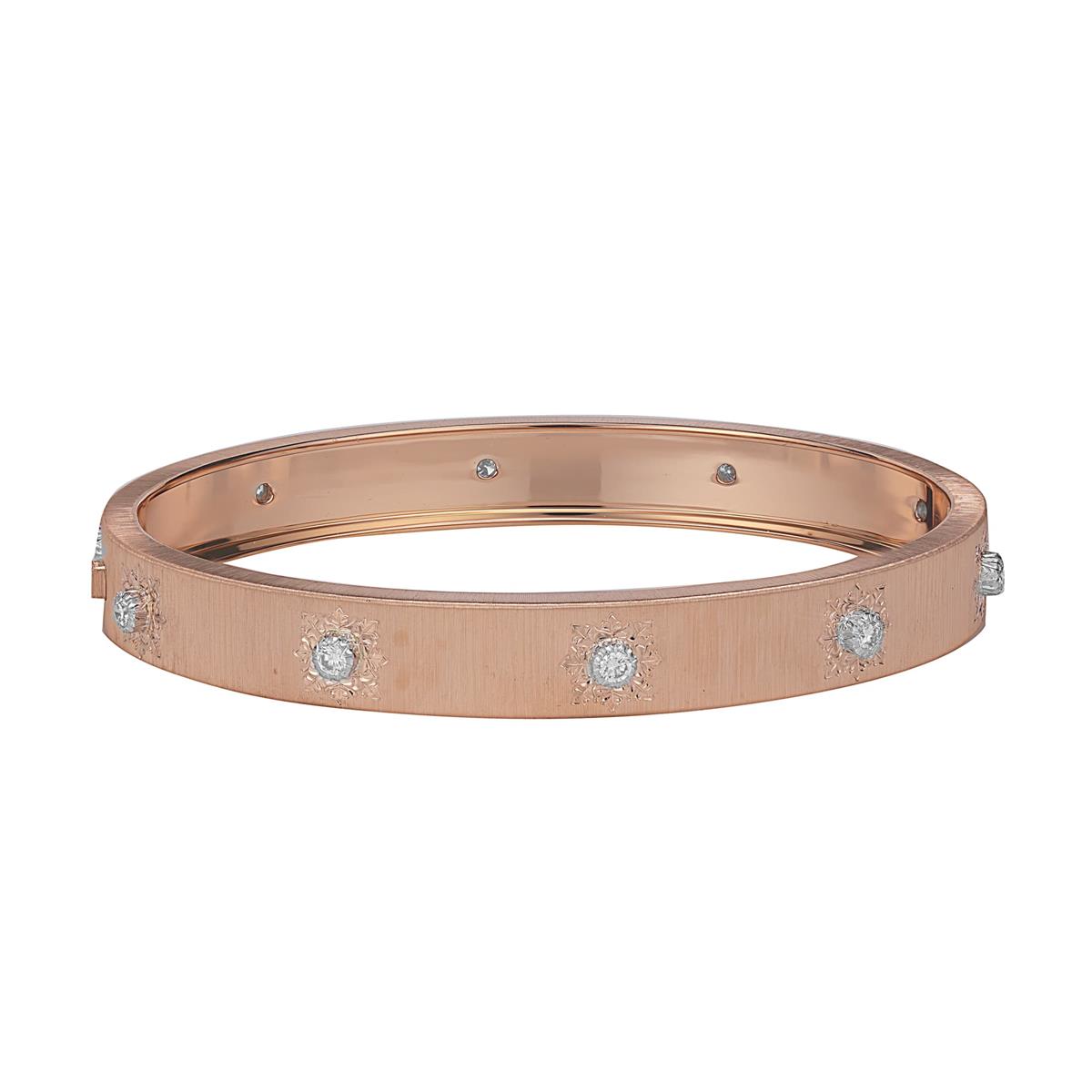 Buccellati Classica Macri 18k Rose Gold Diamond Bangle Bracelet