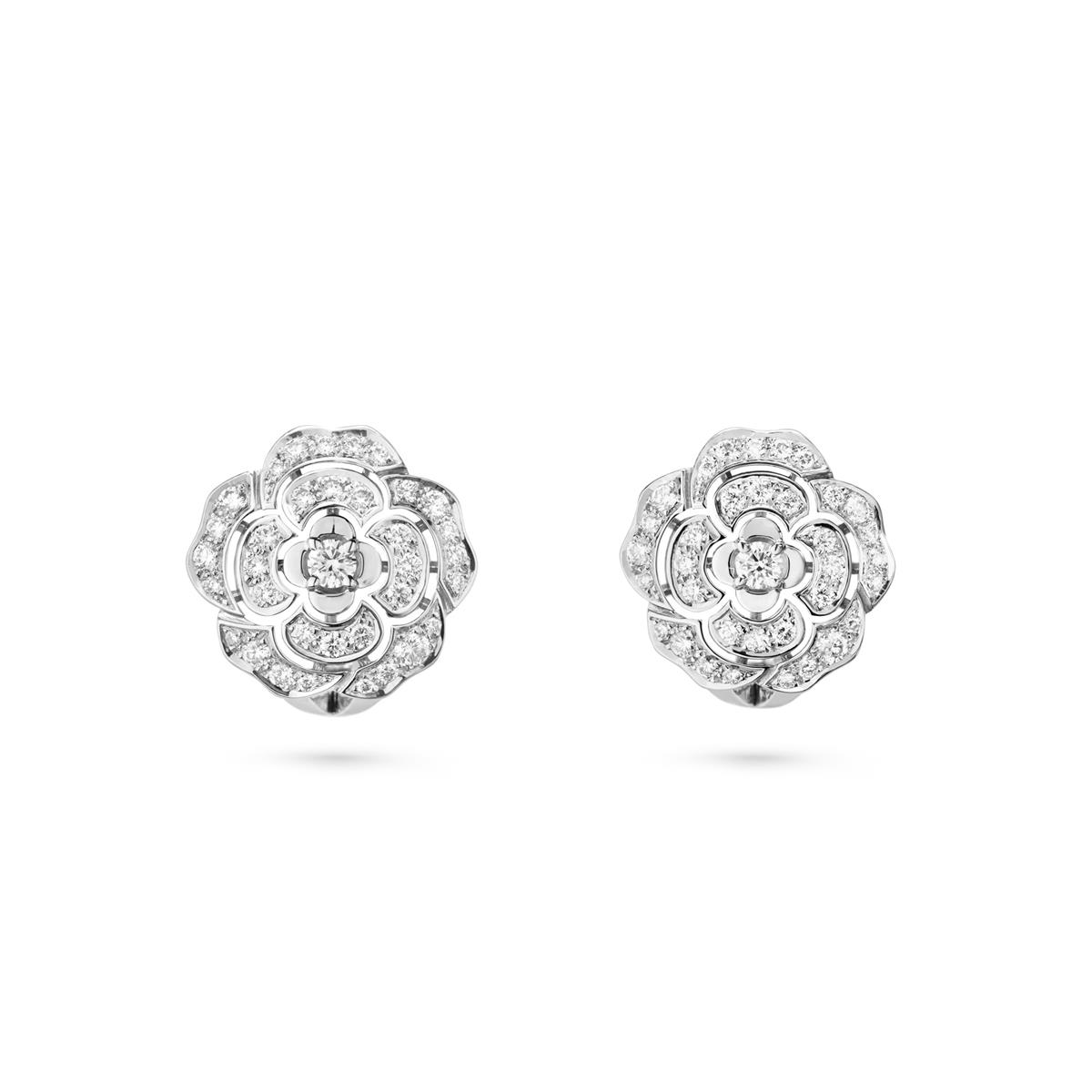 CHANEL Bouton De Camelia Diamond Earrings