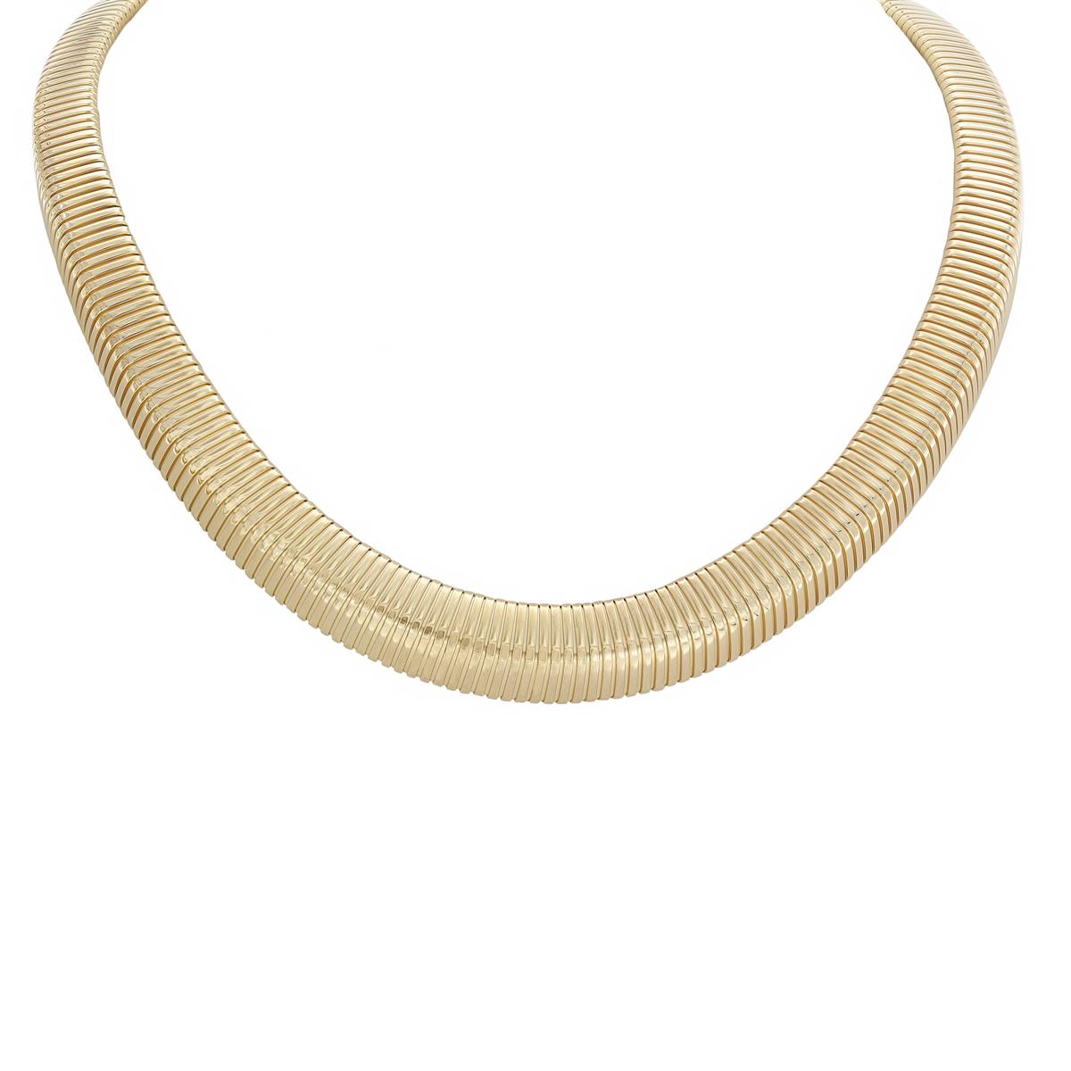 London Collection 14k Yellow Gold Tubogas Choker Necklace