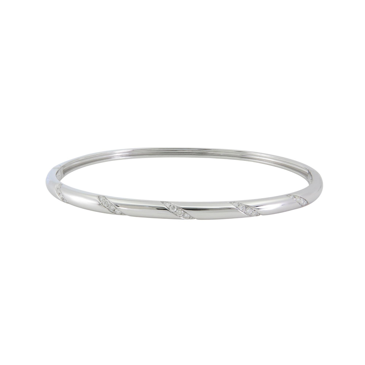 London Collection 18k Gold Diamond Twist Bangle