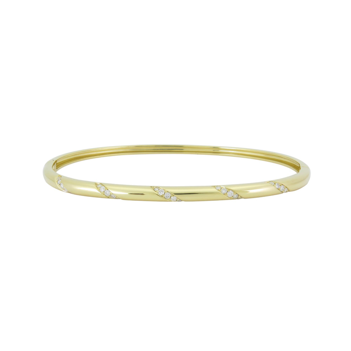 London Collection 18k Gold Diamond Twist Bangle