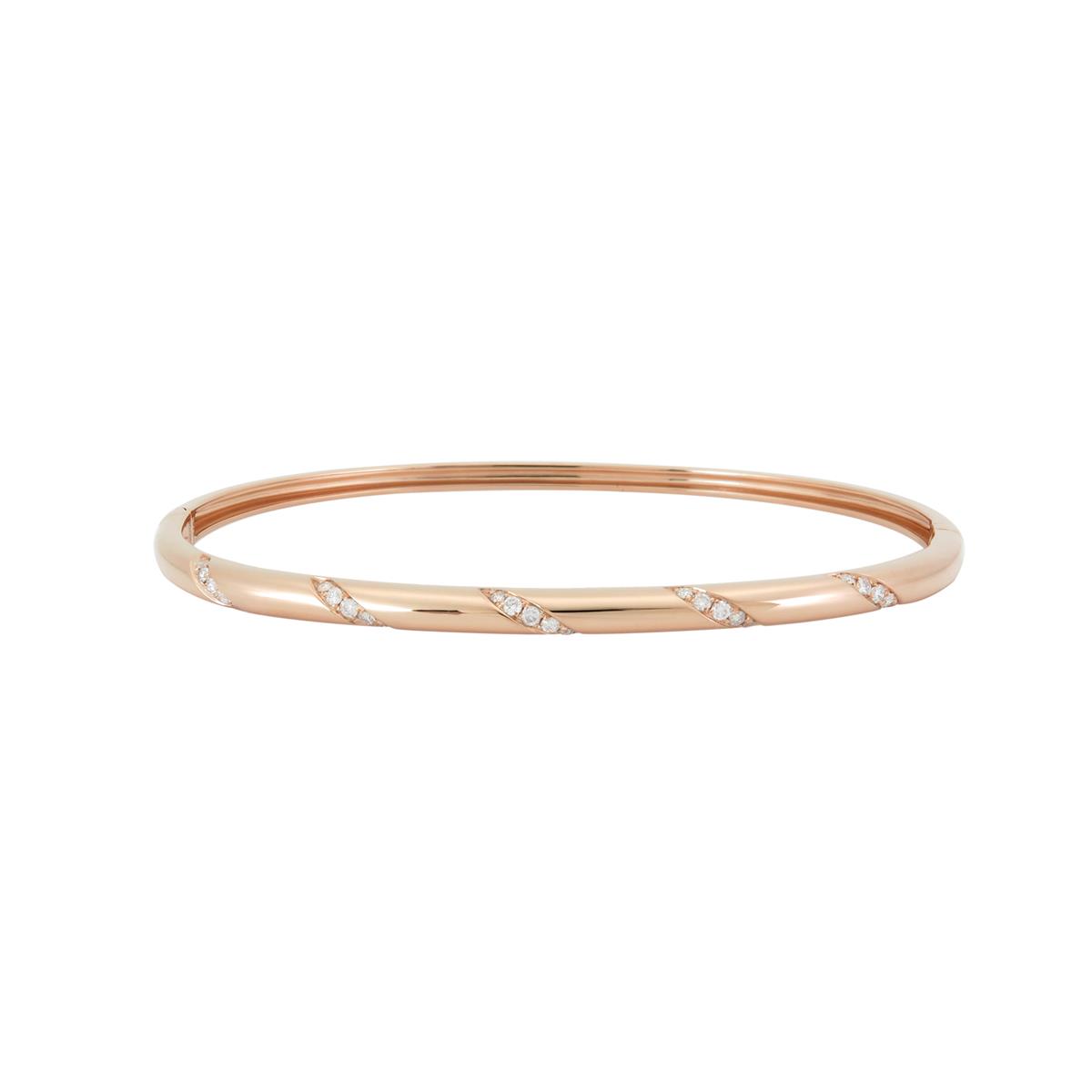 London Collection 18k Gold Diamond Twist Bangle