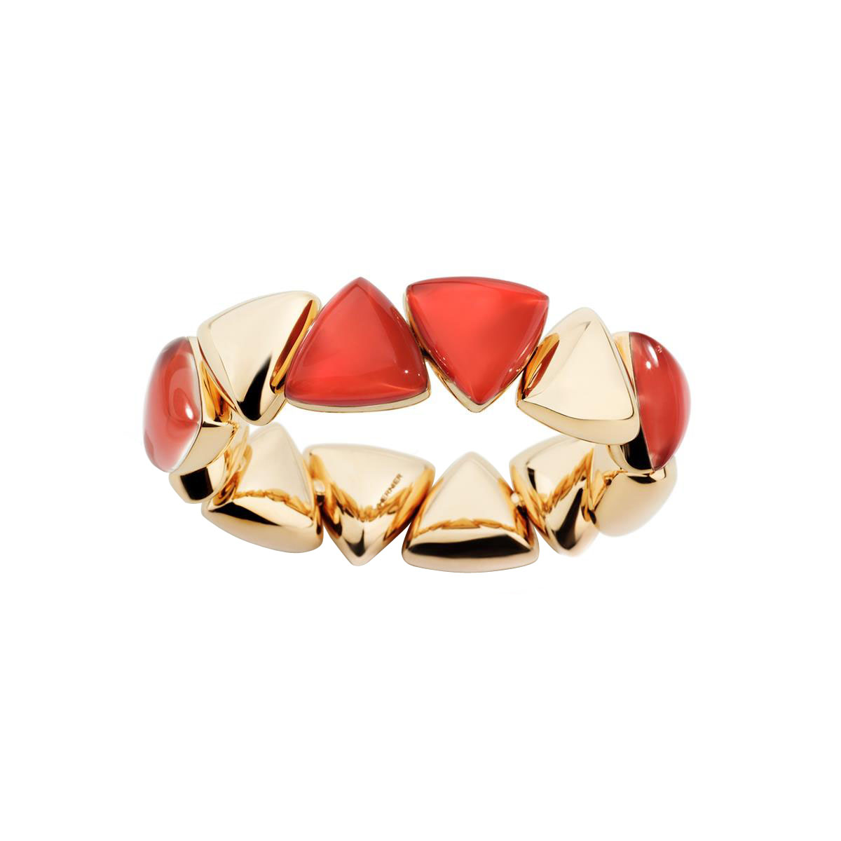 Vhernier Freccia 18k Rose Gold Rock Crystal and Carnelian Bracelet