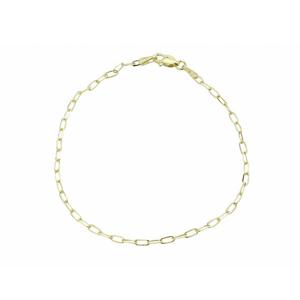 London Collection 14k Gold Paperclip Bracelet 1.95mm