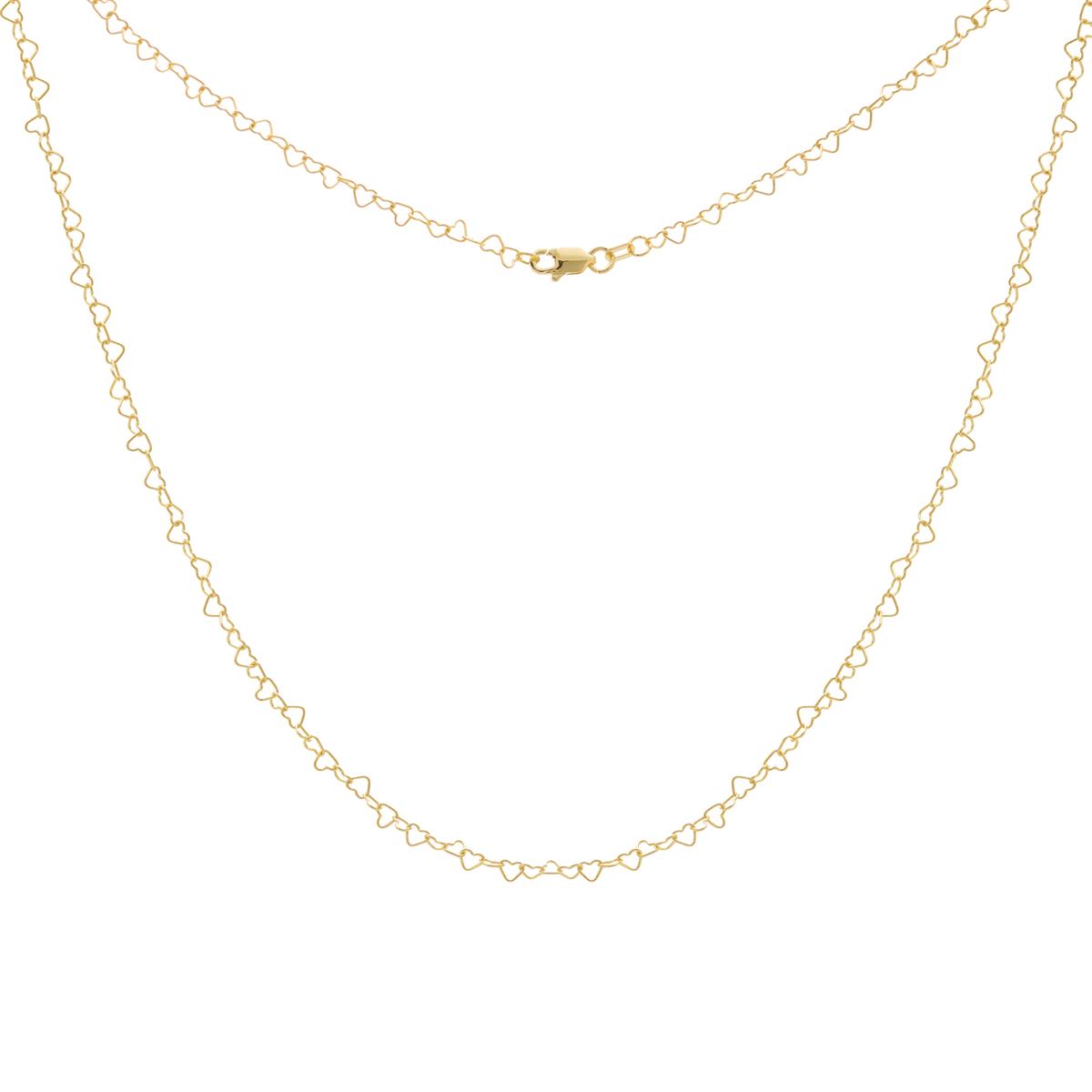 London Collection 14k Yellow Gold Twist Heart 2.5mm 18" Chain Necklace