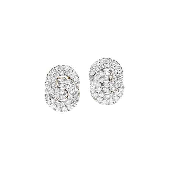 Phillips House Aura 14k Yellow Gold Diamond Double Interlocking Mini Stud Earrings