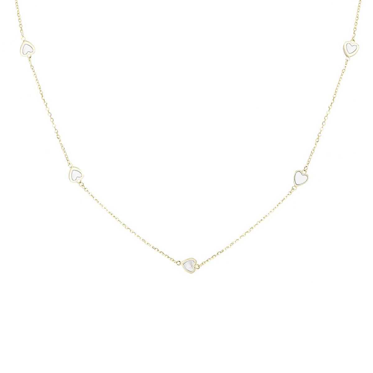 London Collection 14k Mini Heart Station Necklace