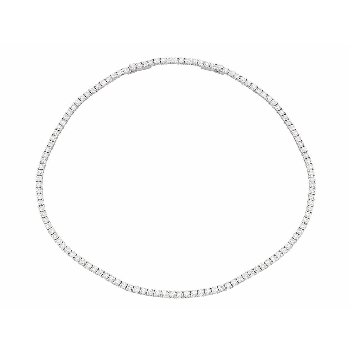 A. Link 18k Round Diamond Tennis Necklace