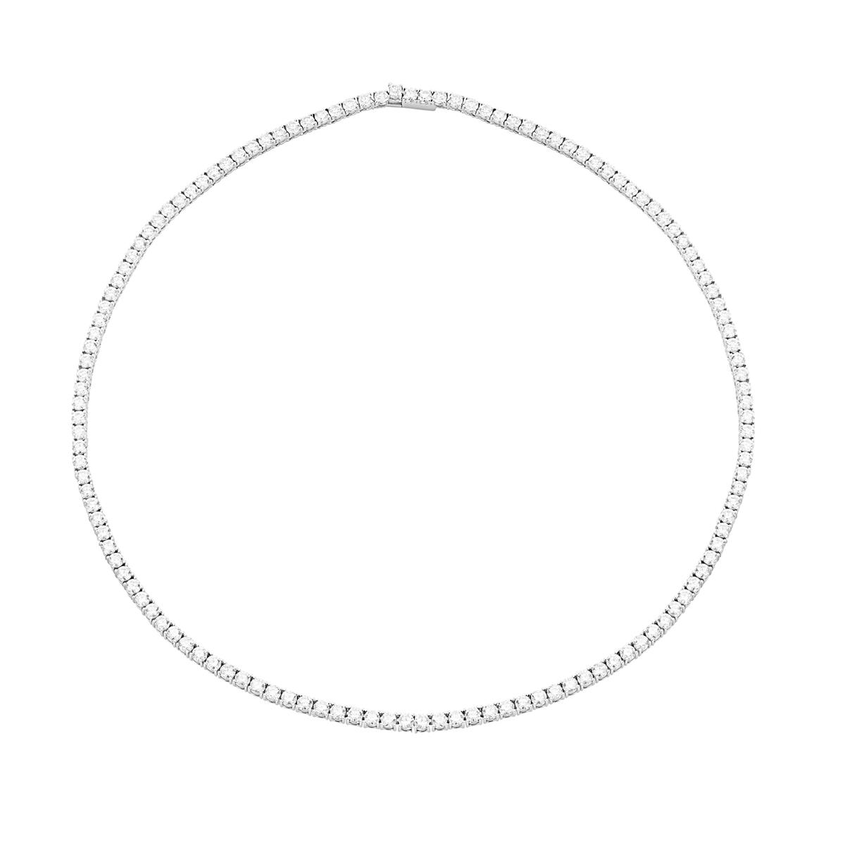 A. Link White Gold Round Diamond Tennis Necklace