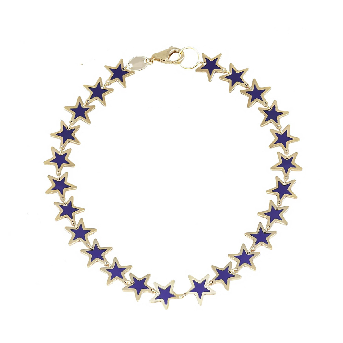 London Collection 14k Yellow Gold Lapis Star Bracelet