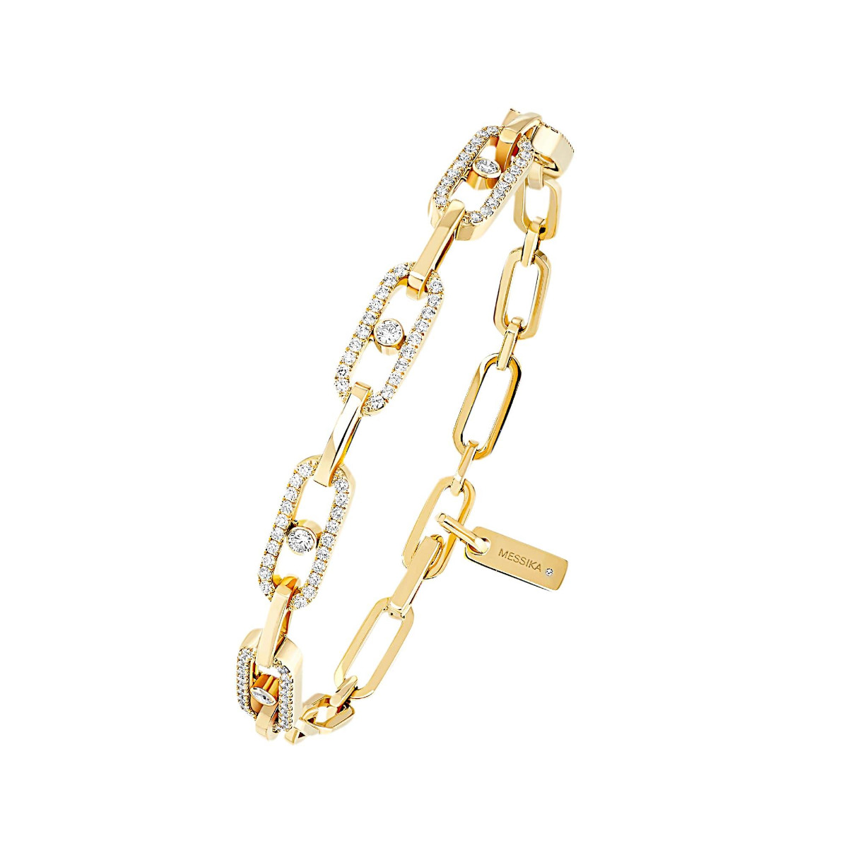 Messika Move Link Multi Diamond 18k Gold Bracelet