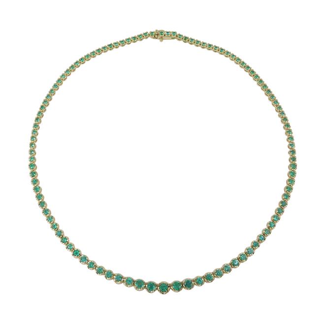 London Collection 18k Yellow Gold Graduated Emerald Necklace