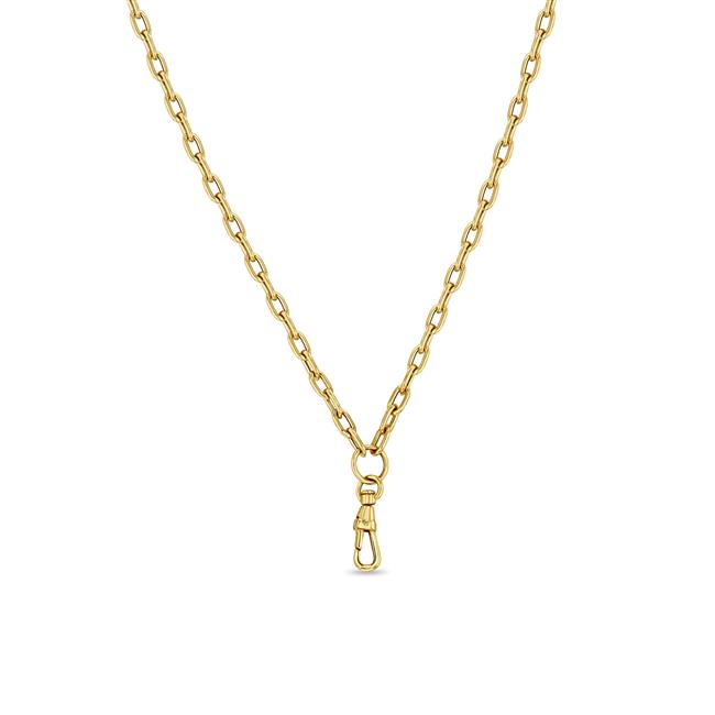 Zoe Chicco 14k Yellow Gold Square Oval Link Chain With Fob