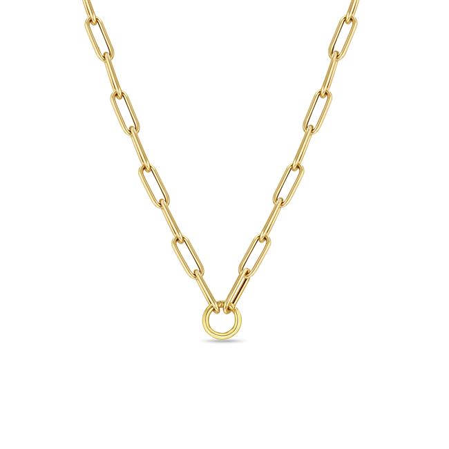 Zoe Chicco 14k Yellow Gold Large Paperclip Chain With Round Enhancer