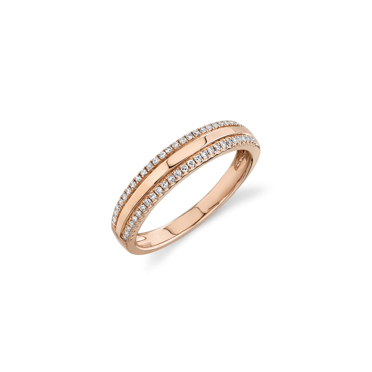 London Collection 14k Gold Pave Diamond Edge Ring