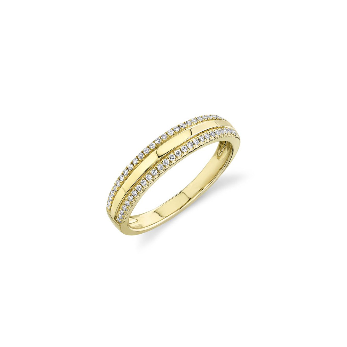 London Collection 14k Gold Pave Diamond Edge Ring