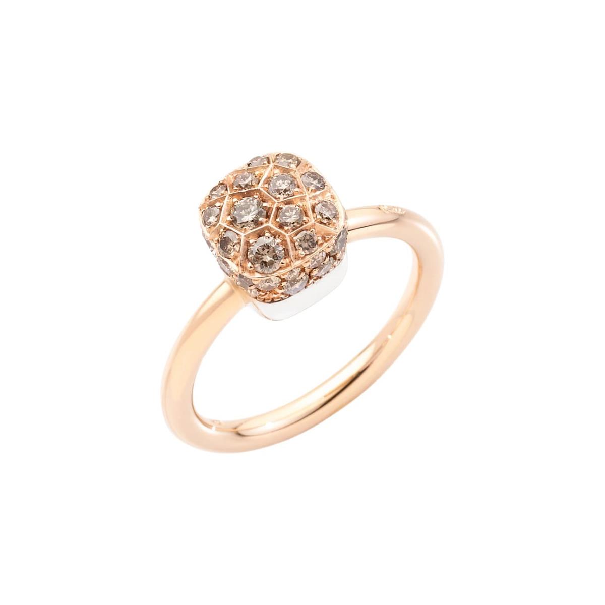 Pomellato Nudo 18k Rose Gold Brown Diamond Ring