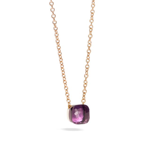 Pomellato Nudo 18k Rose and White Gold Amethyst Pendant