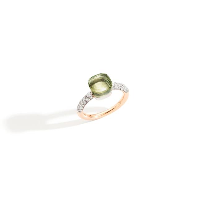 Pomellato Petit Nudo 18k Rose And White Gold Prasiolite Diamond Ring