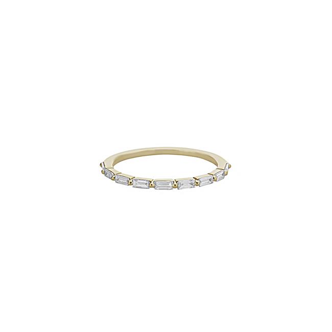 London Collection 18k Yellow Gold Baguette Diamond Halfway Band