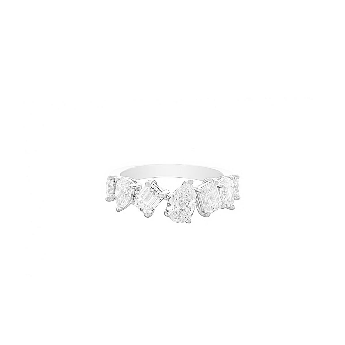 London Collection 18k White Gold Mixed Shape Diamond Band