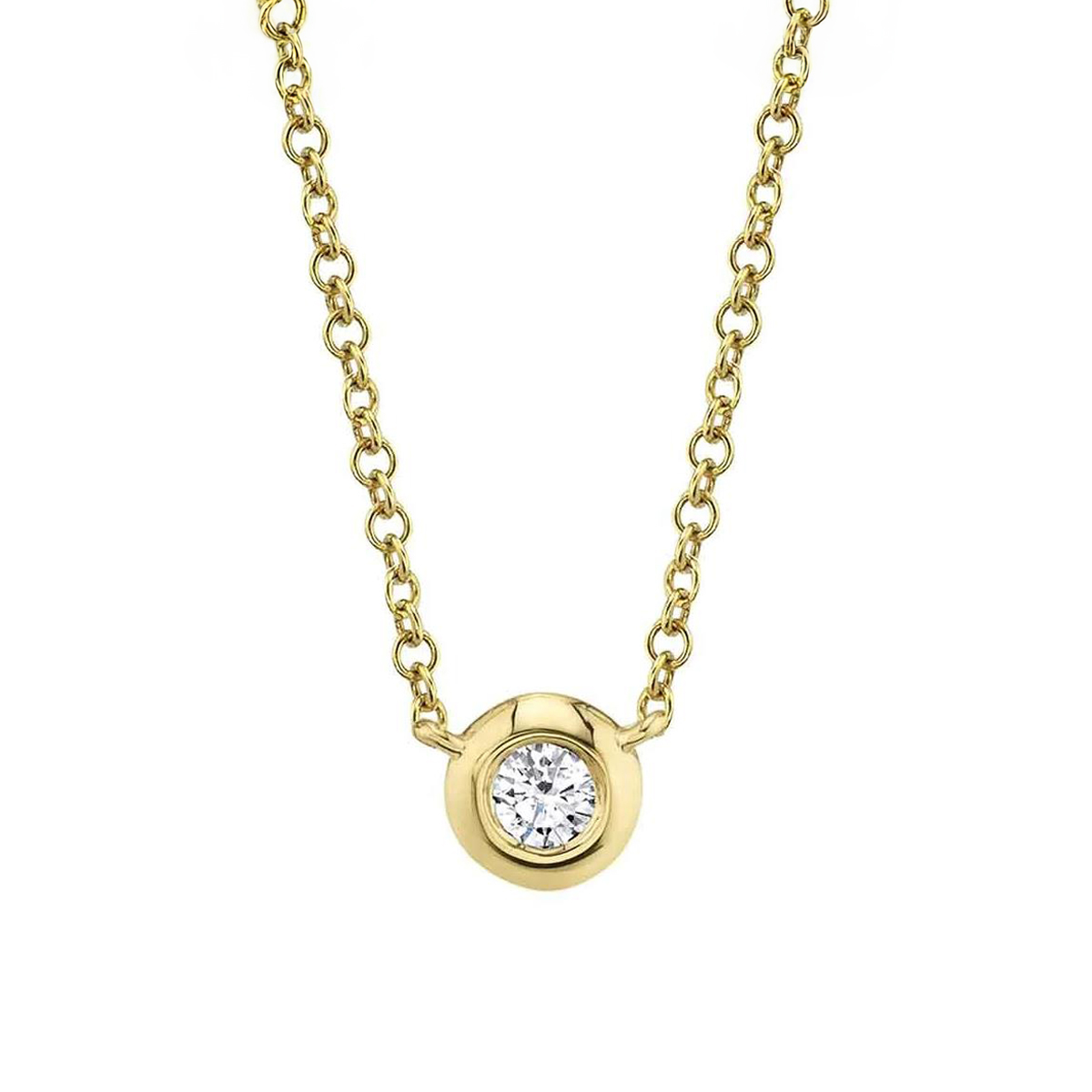 London Collection 14k Gold Bezel Set 0.10ct Diamond Necklace