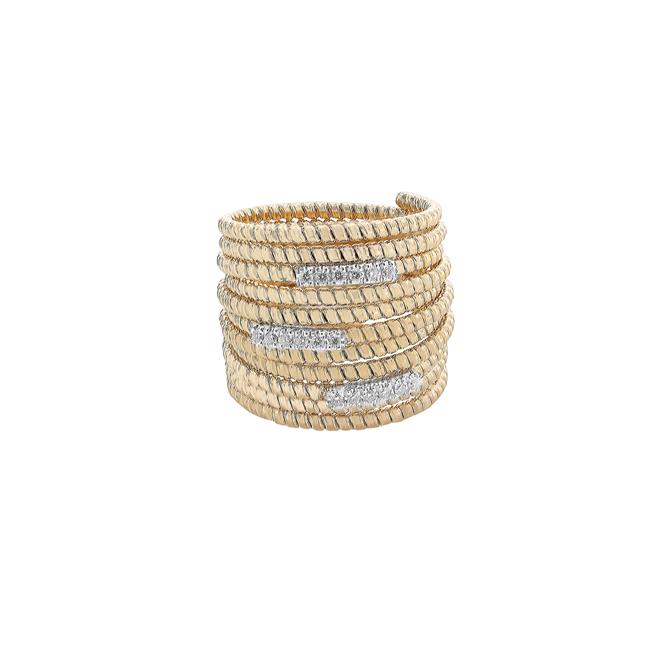 London Collection 18k Yellow and White Gold Multi Coil Ring