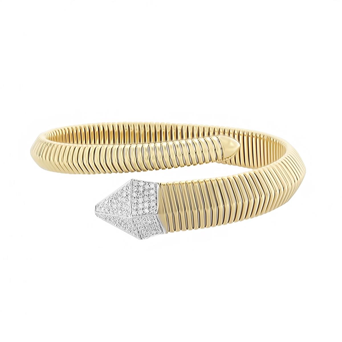 London Collection 18k Yellow Gold Diamond Snake Wrap Bracelet