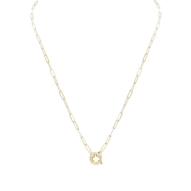 London Collection 14k Yellow Gold Paperclip Chain with Spring Ring