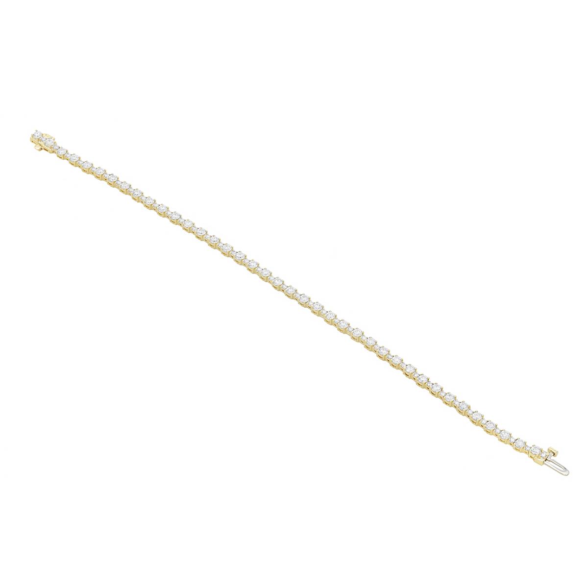 London Collection 18k Yellow Gold Round Diamond Tennis Bracelet