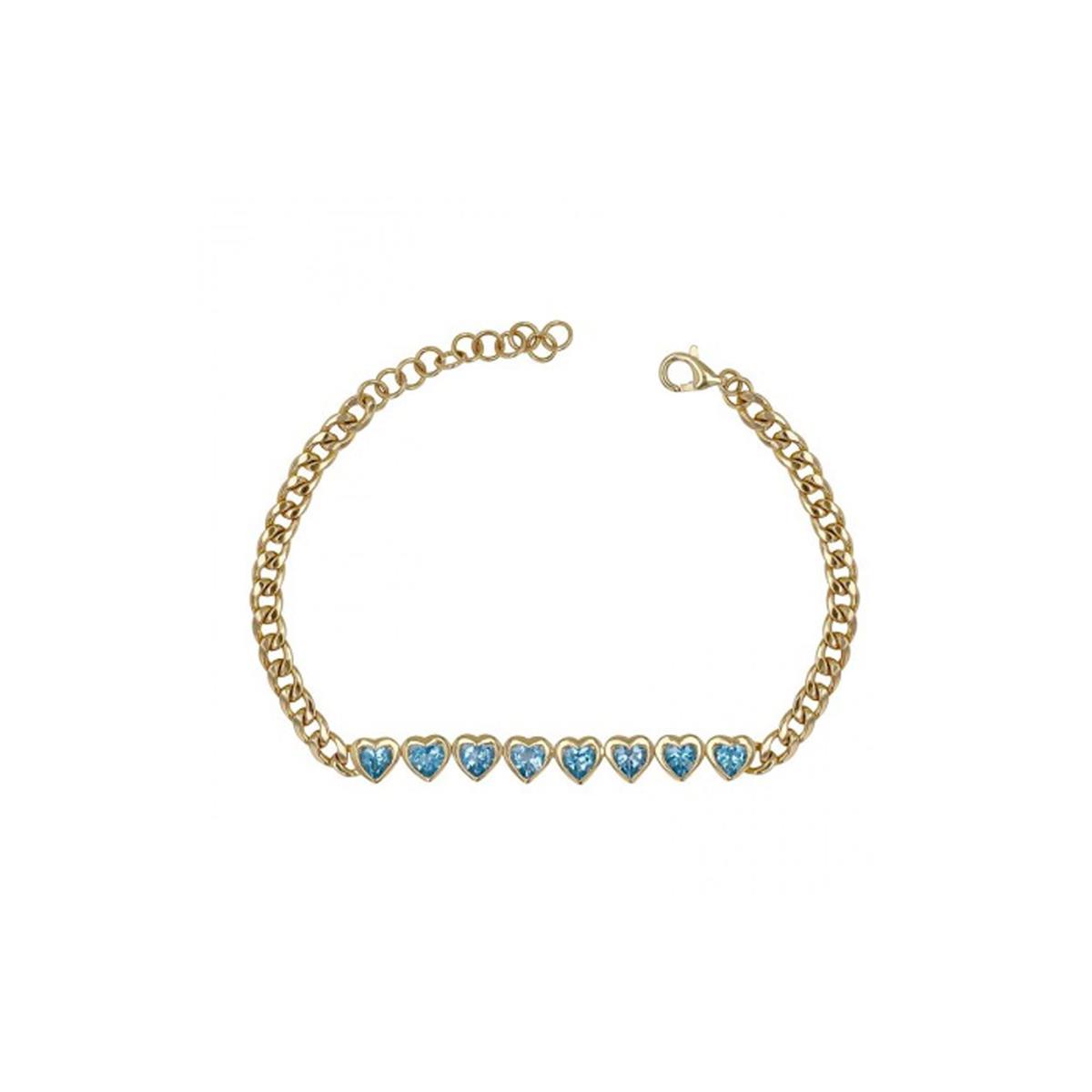 London Collection 14k Yellow Gold Heart Cuban Link Bracelet