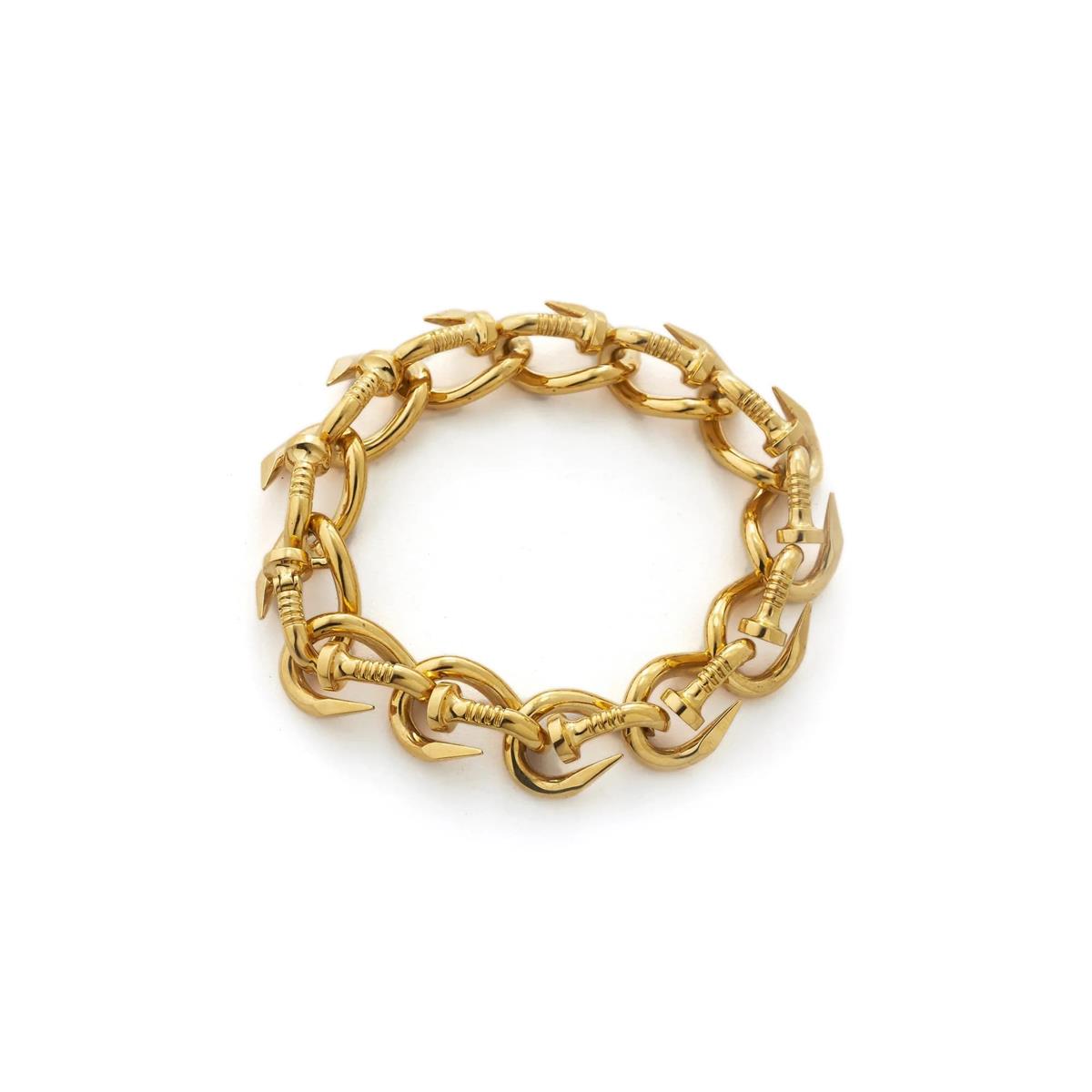 David Webb Nail 18k Bent Nail Link Bracelet