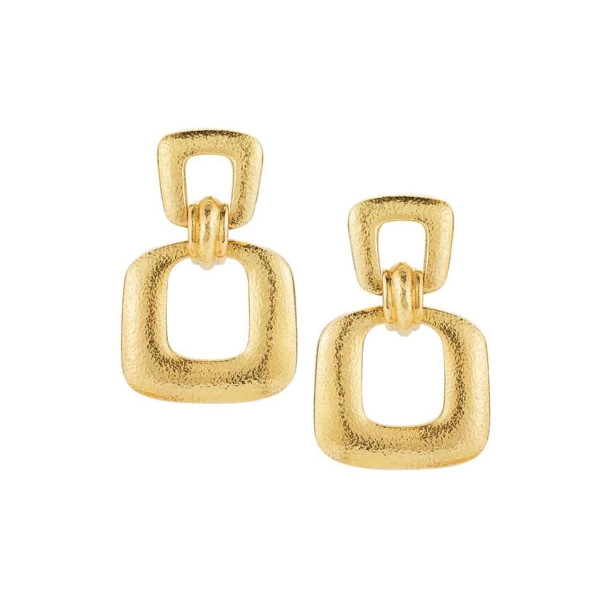 David Webb 57 Street 18k Retro Drop Earrings