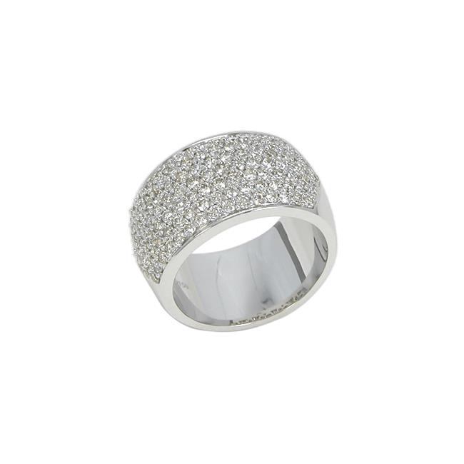 London Collection 18k White Gold Wide Diamond Ring