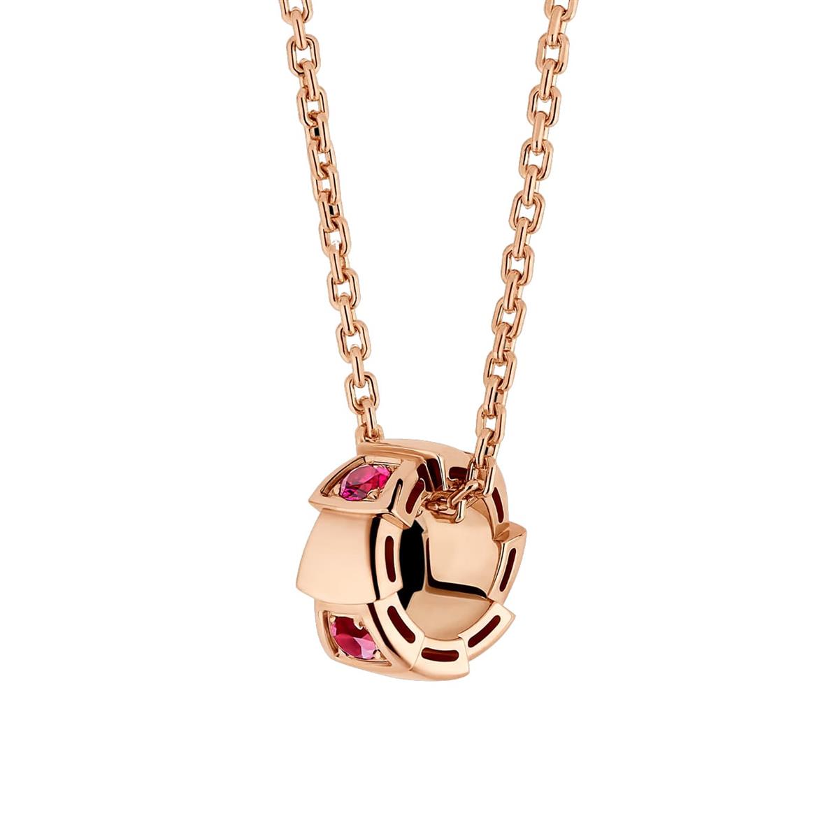 Bvlgari Serpenti Rose Gold Ruby Pendant Necklace Special Edition