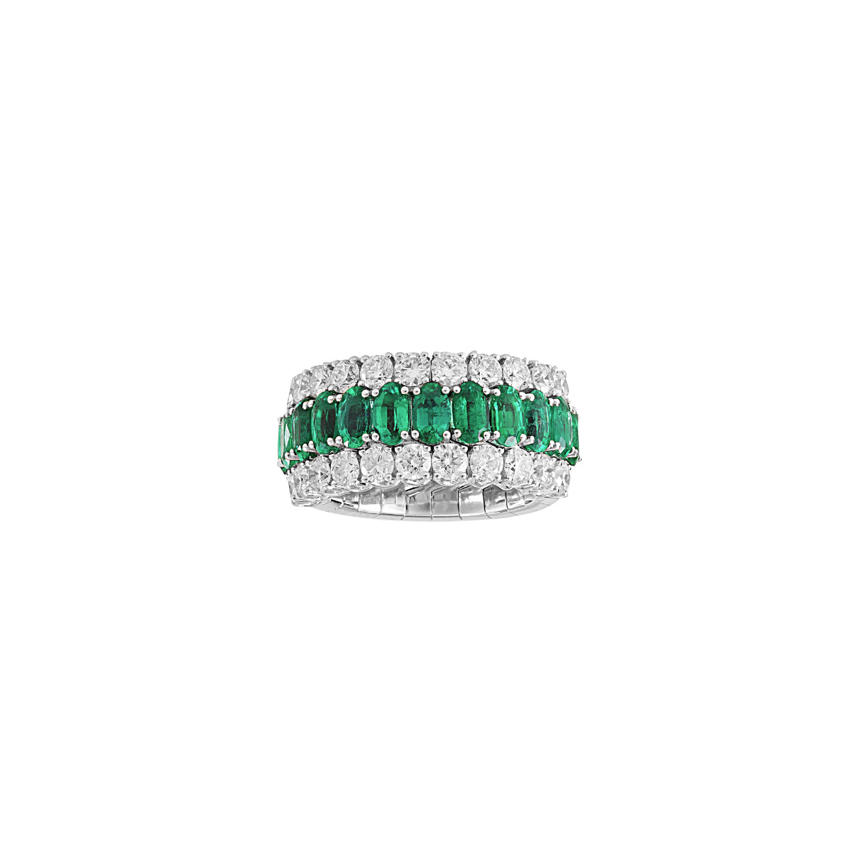 Picchiotti 18k Emerald and Diamond Expandable Ring