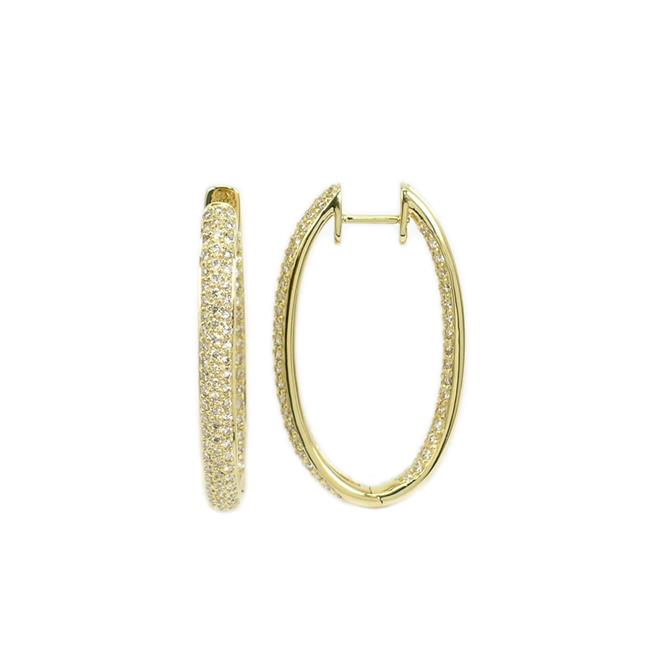 London Collection 18k Yellow Gold In and Out Hoop Earrings