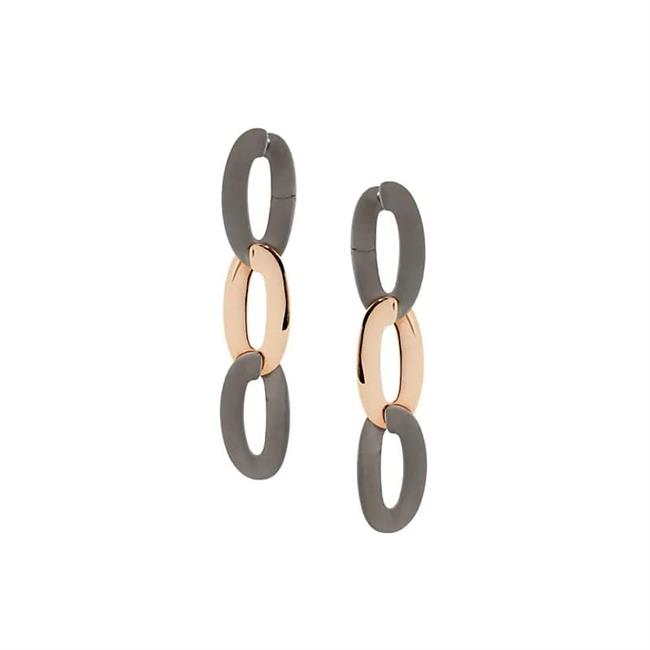 Vhernier Olimpia Titanium and 18k Rose Gold Earclips