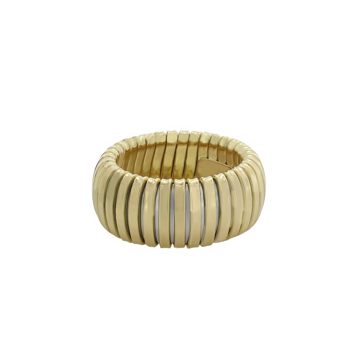 London Collection 18k Gold and Steel Tubogas Dome Ring