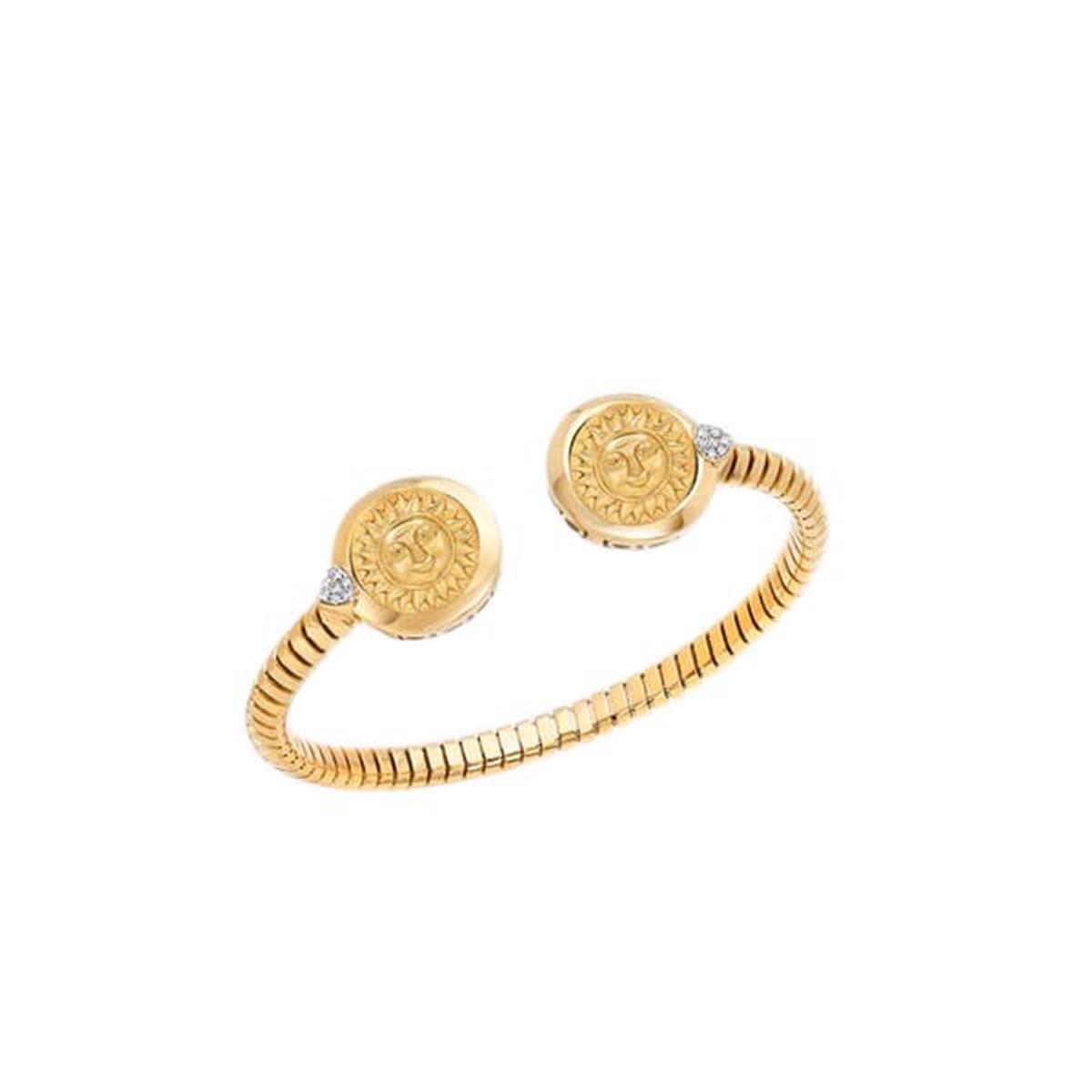 Marina B Soleil 18k Double Coin Cuff Bracelet