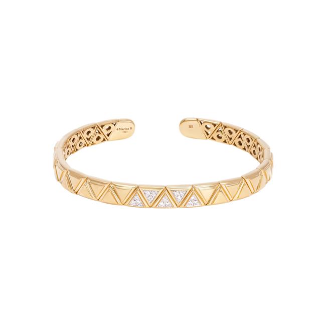 Marina B Triangoli 18k Yellow Gold Diamond Bangle