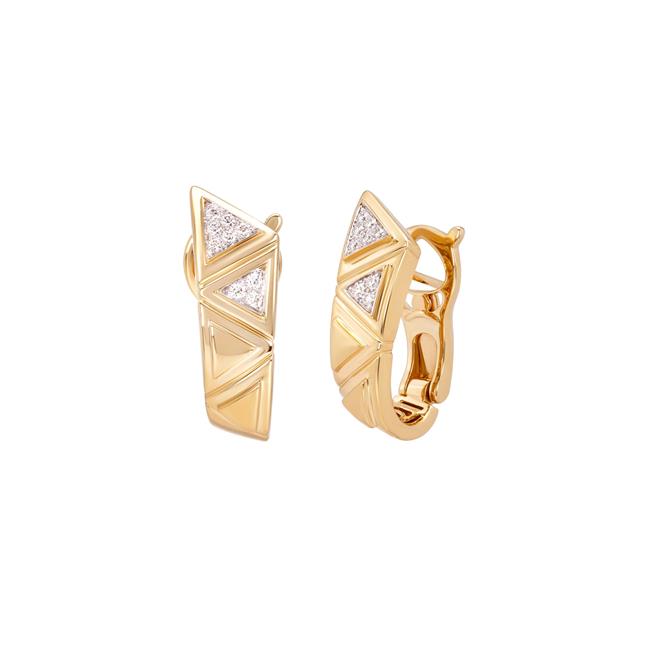 Marina B Triangoli 18k Yellow Gold Diamond Earrings