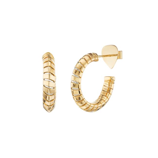 Marina B Trisolina 18k Yellow Gold Hoop Earrings