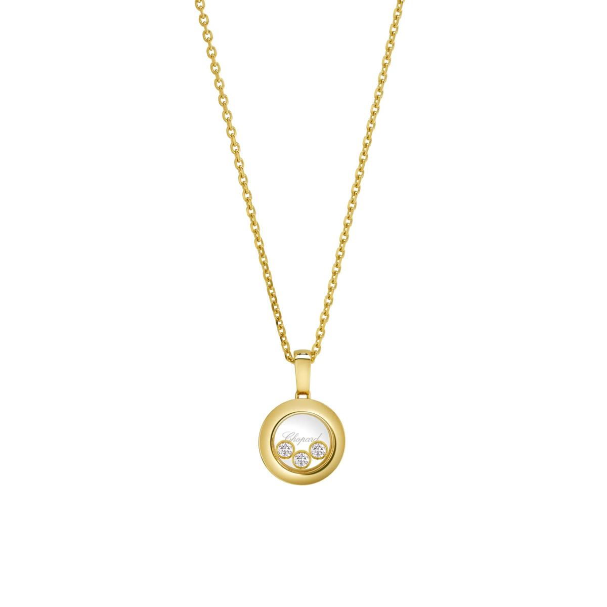 Chopard Happy Diamonds Icon18k Yellow Gold Diamond Pendant Necklace