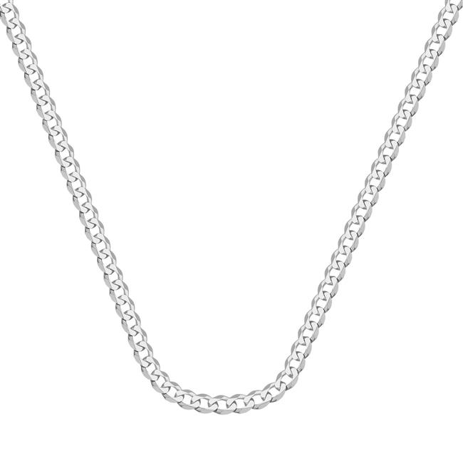 London Collection 14k White Gold Flat Cuban Link Necklace