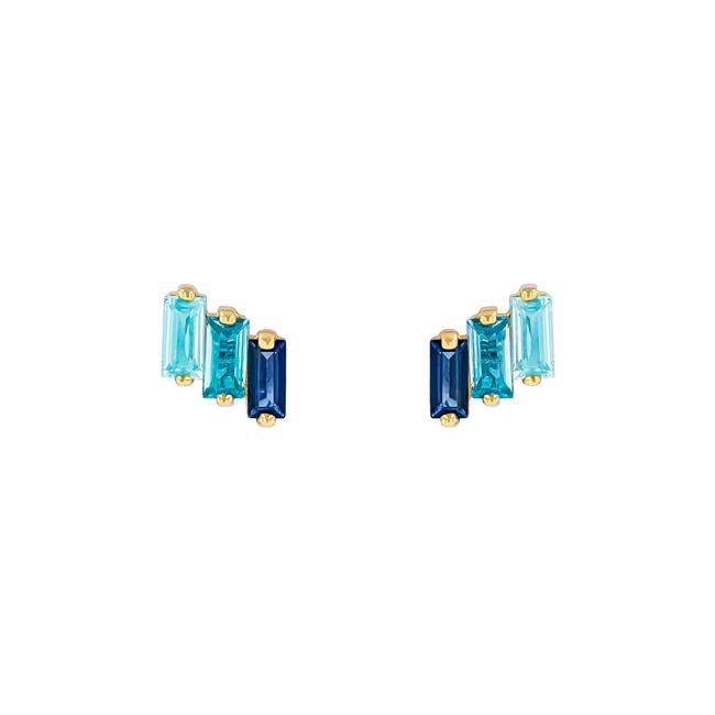 Suzanne Kalan Amalfi 14k Yellow Gold Blue Topaz Ombre Earrings